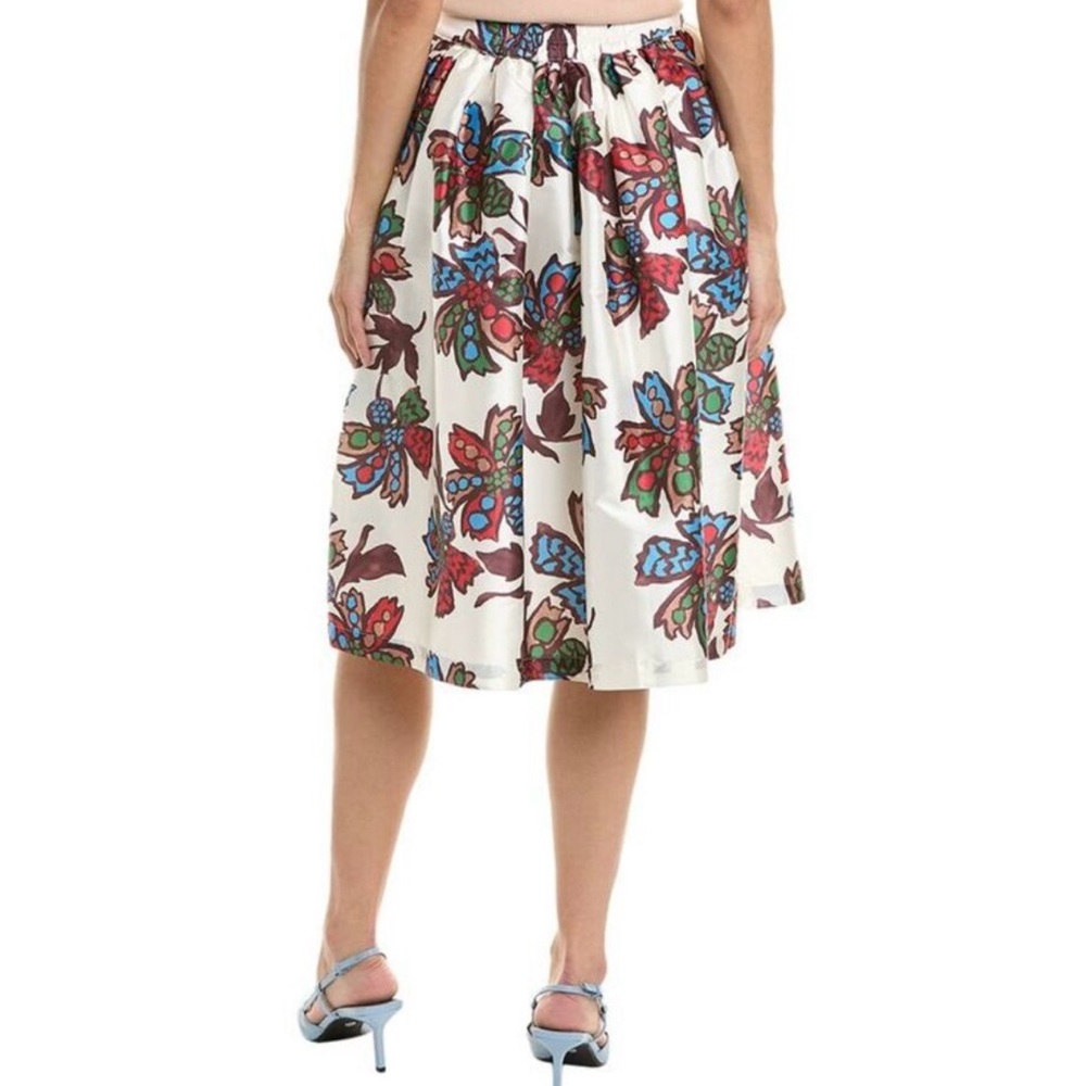 Frances Valentine Barbara Taffeta Skirt Autumn Leaves Size Medium - Picture 10 of 15